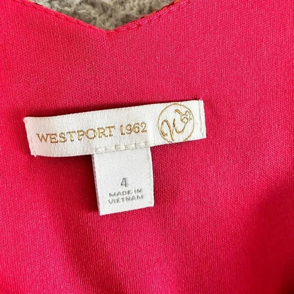 Westport 1962 Dress Womens 4 Scarf Hem Gold Metallic Thread Boho Midi - Picture 14 of 16